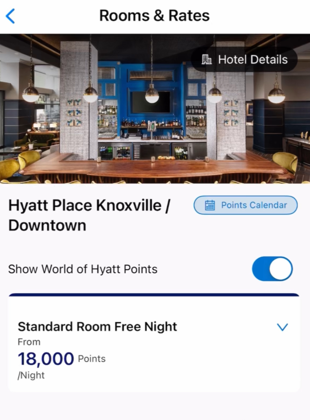 Hyatt Points calendar how to